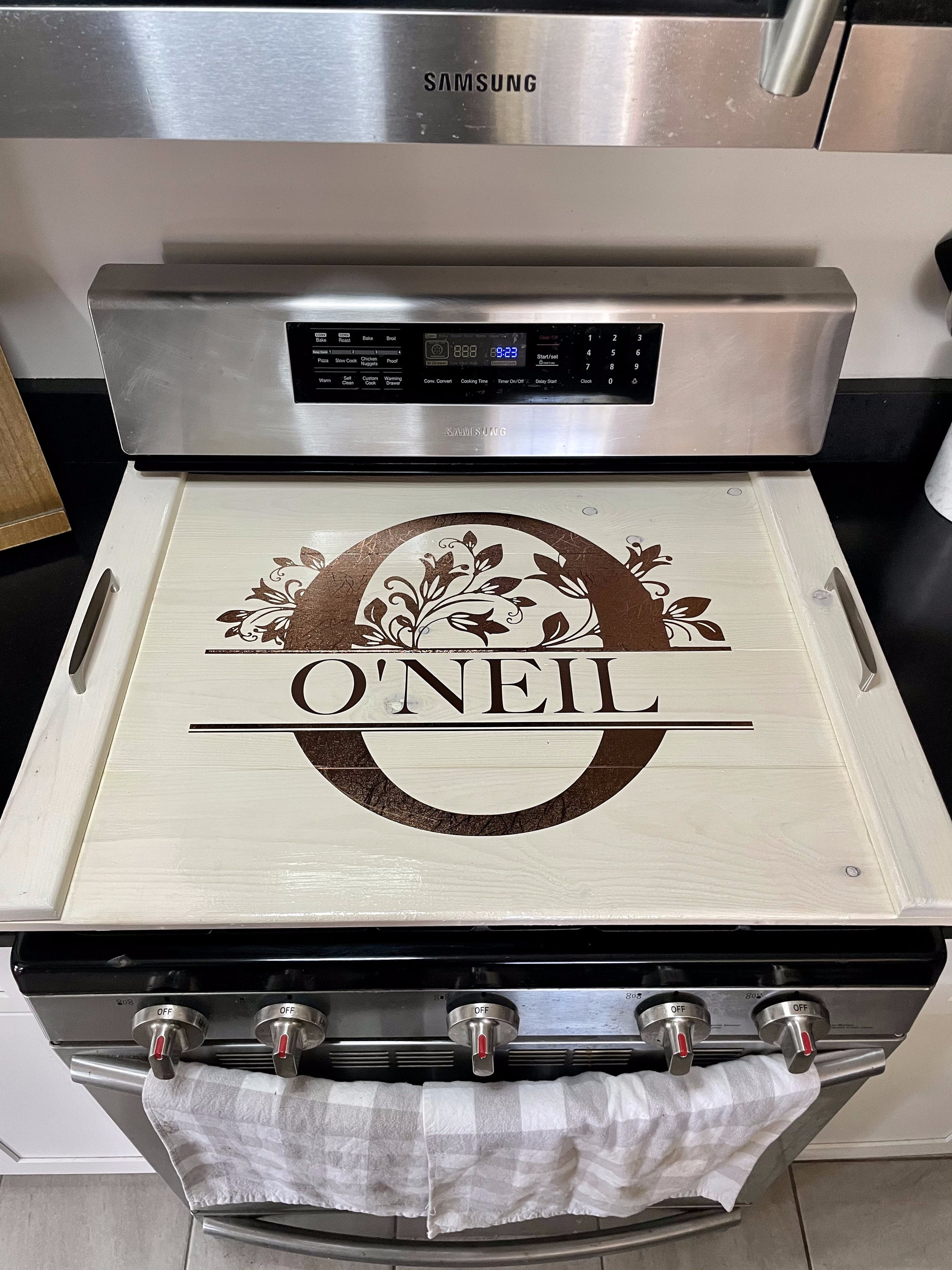 Noodle Board aka Stove-Top Cover Monogram | Lumber & Lace